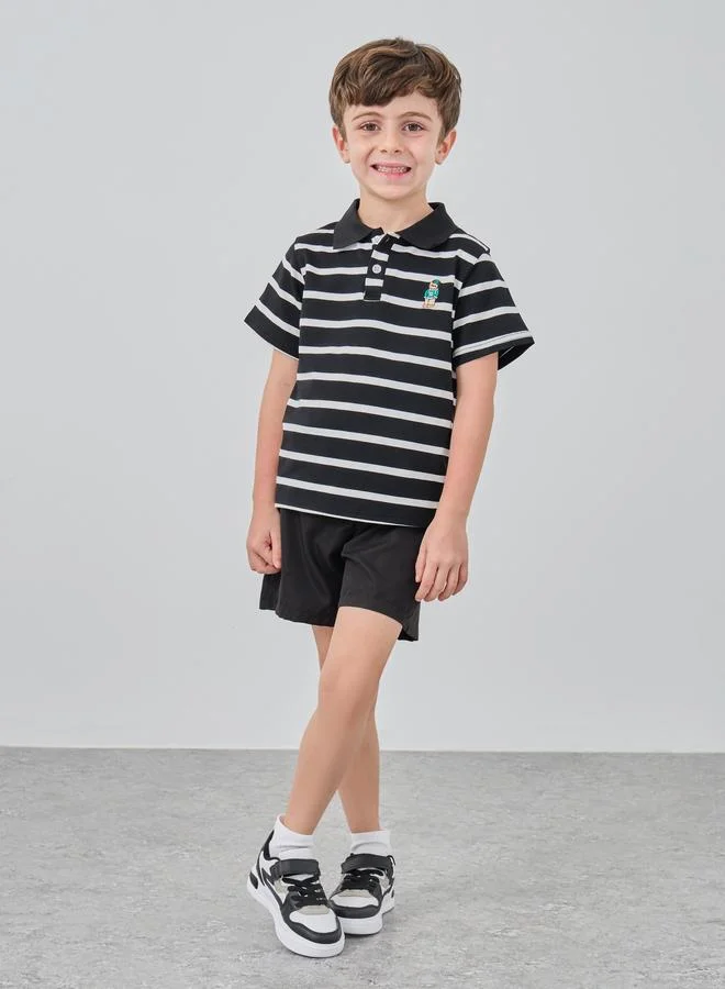 Take Two Take Two Pack of 2 - Striped Polo T-Shirt